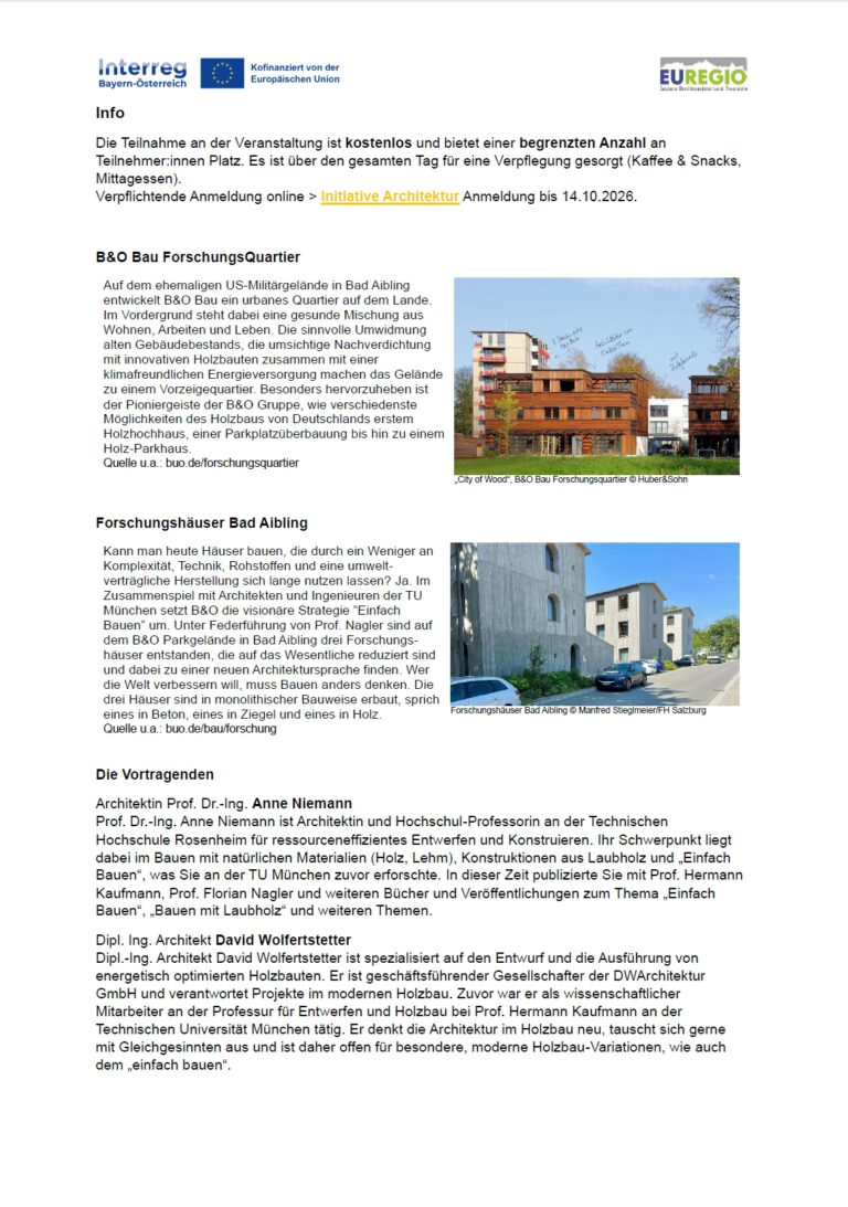 Wir bauen auf heimisches Holz e.V. Einfach Bauen B&O