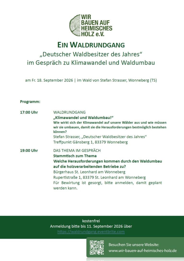 Waldrundgang Wir bauen auf heimisches Holz e.V.