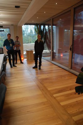 Der Boden aus Ulme begeistert die Studierenden