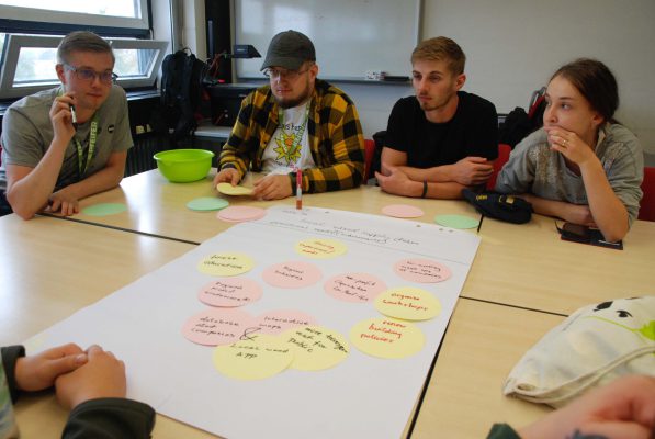 Durch einen Wechsel der Teams an alle Tische werden Ideen weiterentwickelt