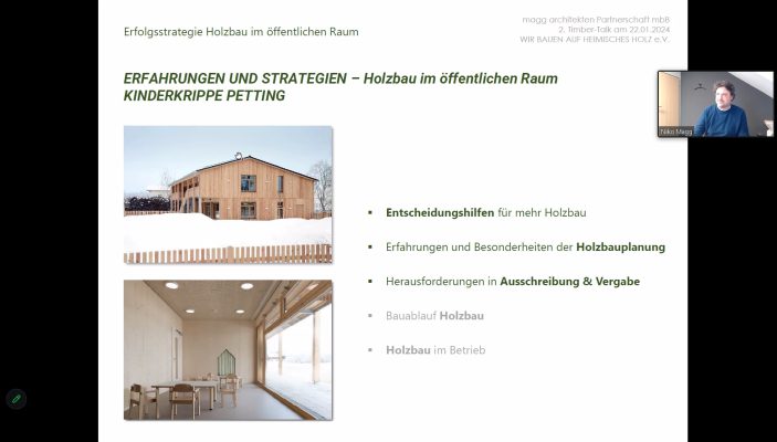 Architekt Nikolaus Magg stellte die Kinderkrippe Petting vor.