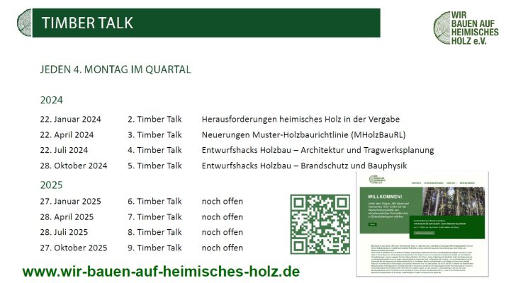 4. TimberTalk „Entwurfshacks Holzbau – Architektur und Tragwerksplanung“