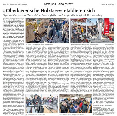 Holz-Zentralblatt berichtet über Oberbayerische Holztage