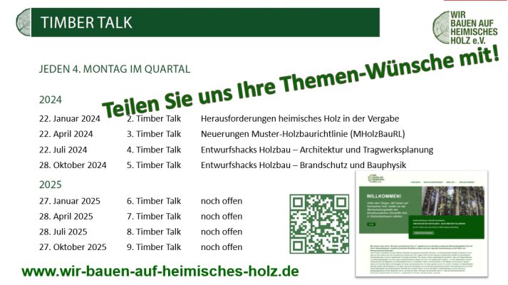 5. TimberTalk Wir bauen auf heimisches Holz e.V.