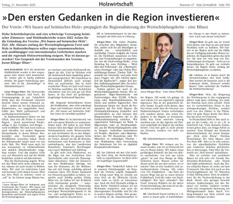 Holz Zentralbaltt Interview Jorun Klinger-Illner