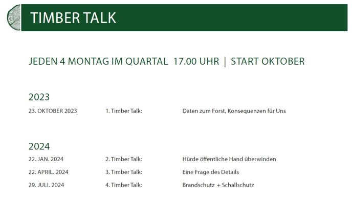 Timber Talk Wir bauen auf heimisches Holz